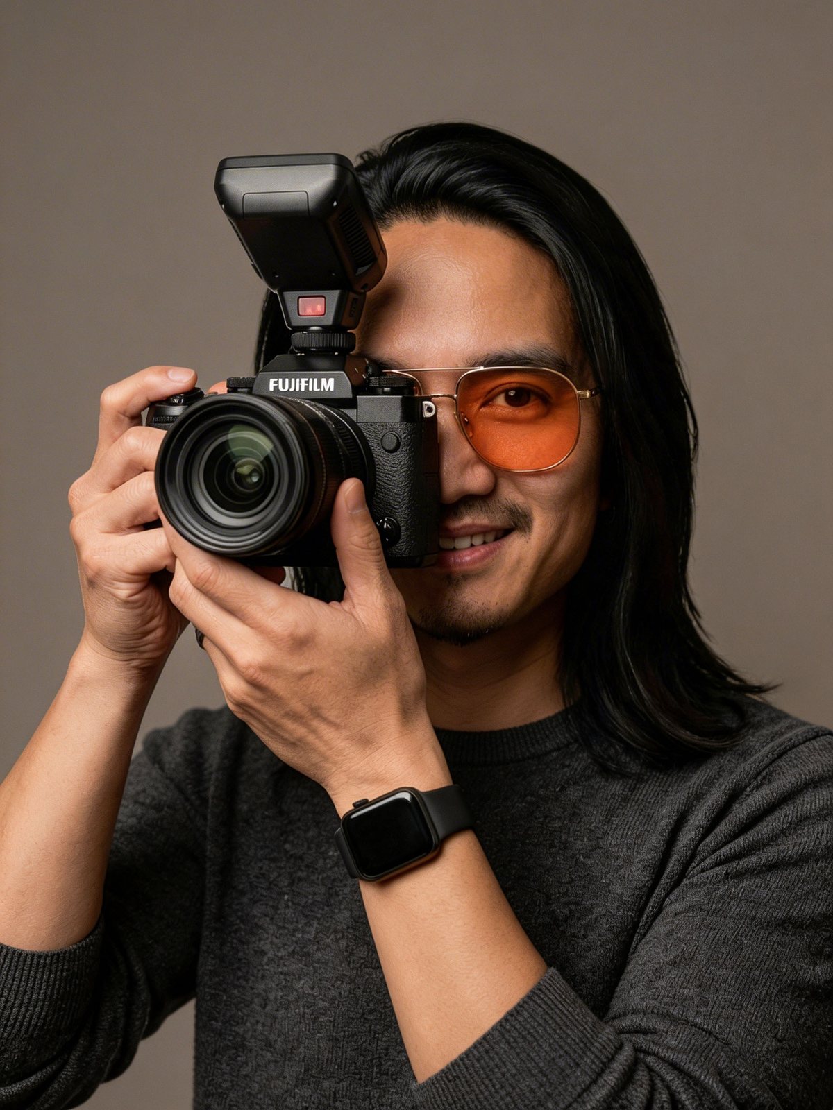 Anfon Ha, founder of Aha! Concepts, behind the camera
